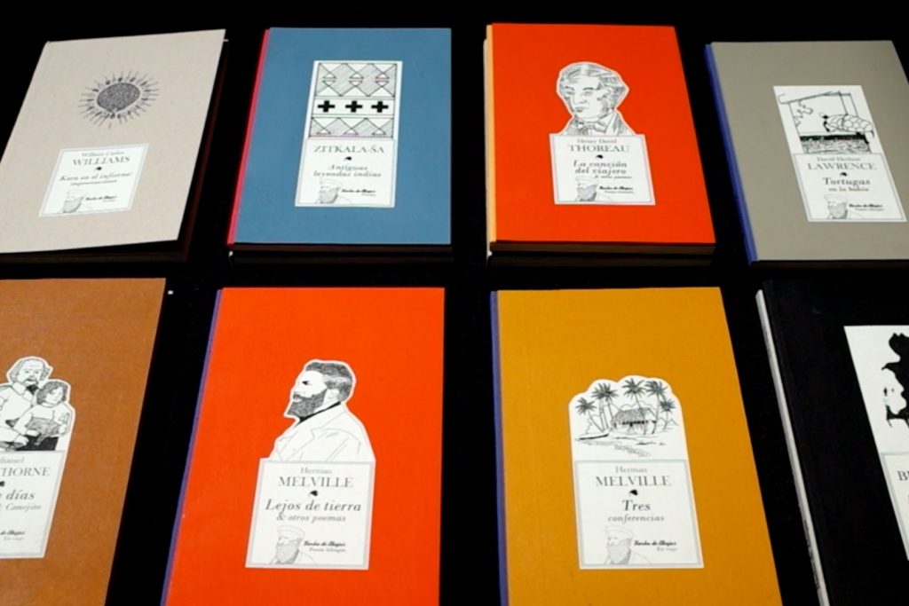 Parte del catálogo de editorial BArba de Abejas. Libros hechos a mano, traducidos, editados y encuadernados por el creador argentino Schierloh. 